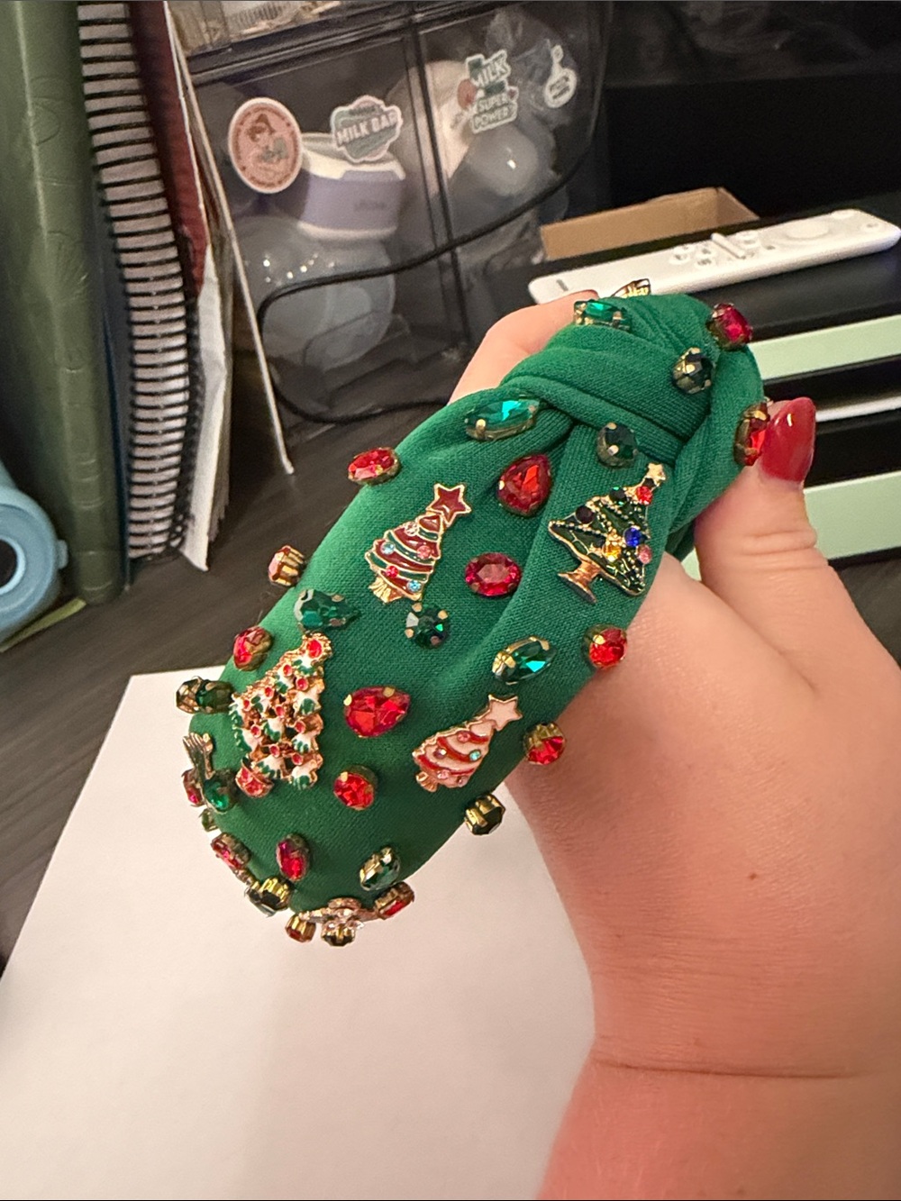 Green Festive Jeweled Headband